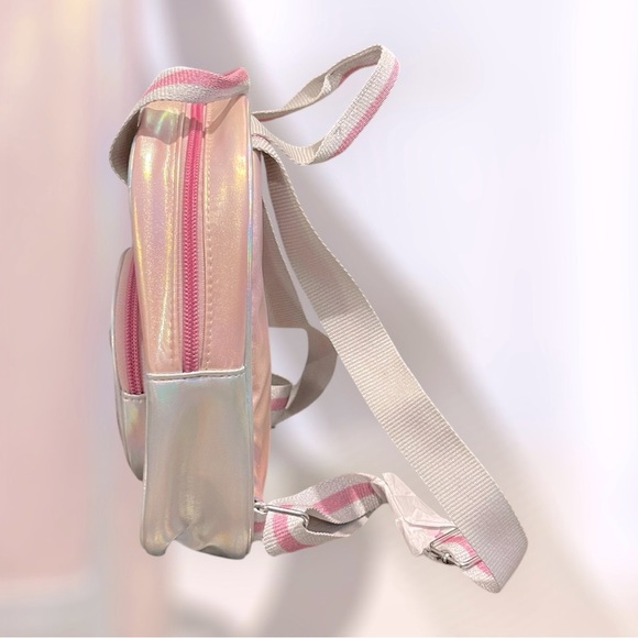 The Children's Place Iridescent pink & Silver Shakey Confetti Smiley Backpack - Picture 3 of 3